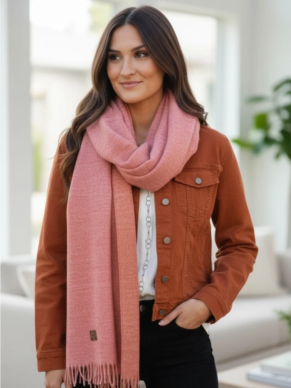 Vintage Mantas Ezcaray Mohair Soft Ombre Pink Scarf Lightweight Rare